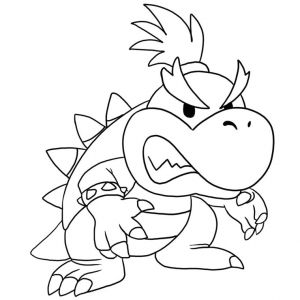 Coloriage Bowser Skelet Coloriage Bowser Squelette