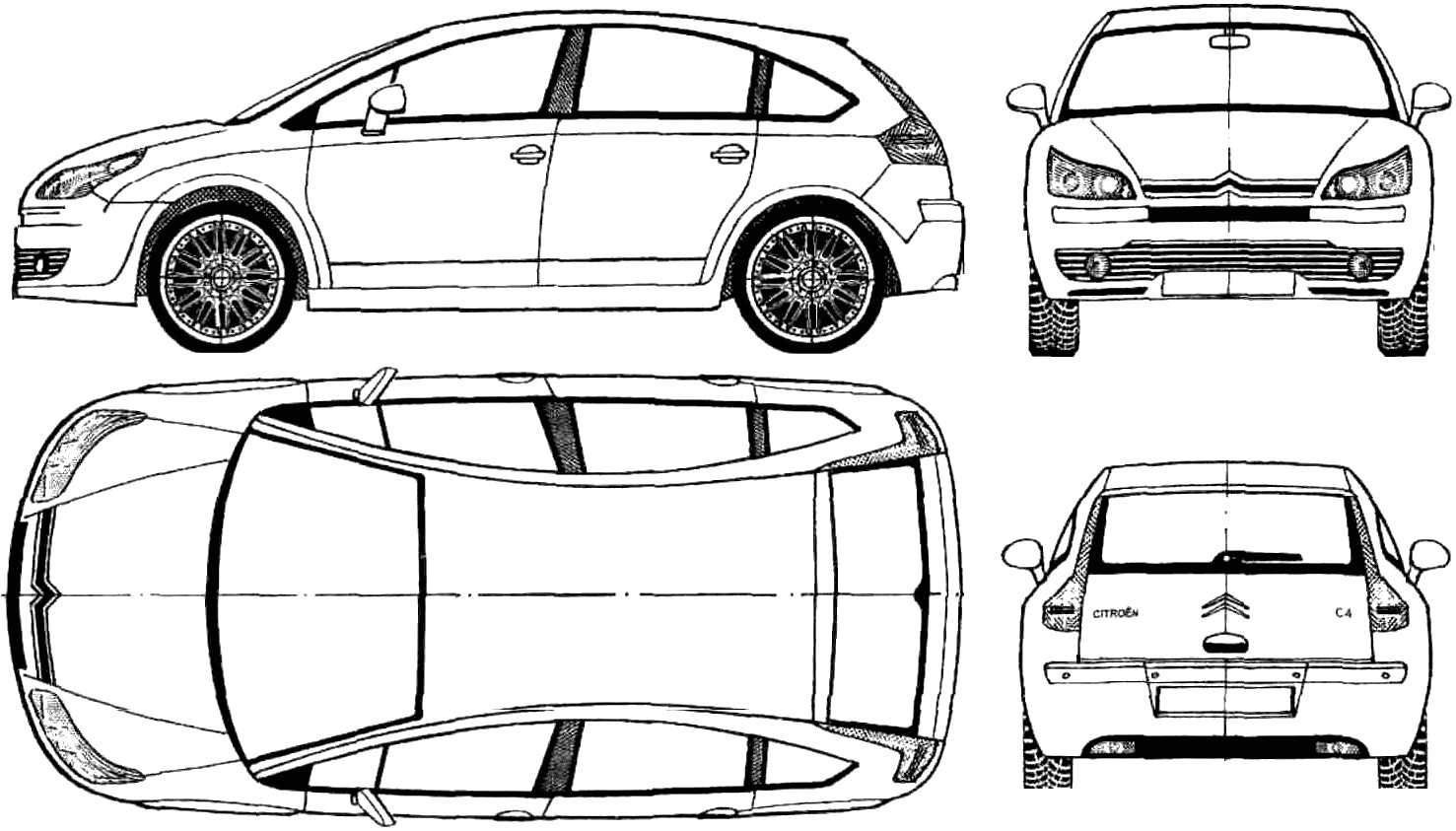 Coloriage C4 Picasso Voiture Citroen Saxo Coloriage