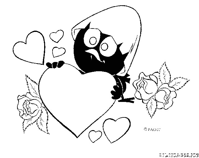 Coloriage Calimero Gratuit Coloriage Caliméro Et Un Coeur Gratuit Héros