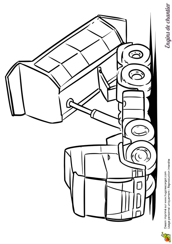 Coloriage Camion Poubelle Hugolescargot Coloriage Camion Benne