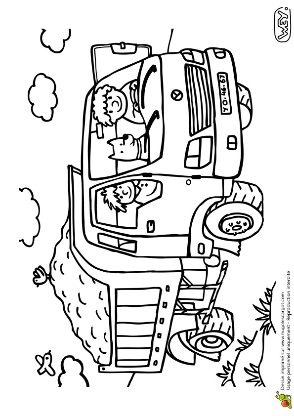 Coloriage Camion Poubelle Hugolescargot Coloriage D Un Engin De Chantier Le Camion Benne