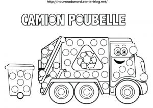 Coloriage Camion Poubelle Playmobil Coloriage Camion Benne Camion Poubelle A Colorier Et Gommettes