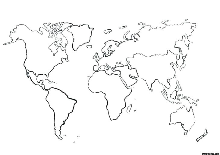 Coloriage Carte Du Monde à Imprimer Une Carte Du Monde Mappemonde Vierge Pour La Gacographie A Imprimer