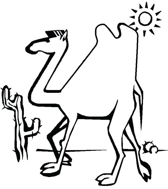 Coloriage Chameau Dans Le Desert Coloriage Chameau En Passant Par Le Dacsert Desert Dromadaire Autres