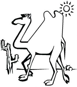 Coloriage Chameau Desert Coloriage Chameau En Passant Par Le Dacsert Desert Dromadaire Autres