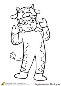 Coloriage Chandeleur Mardi Gras Dessin D Un Enfant Déguisé En Vache Pour Le Mardi Gras Colorier