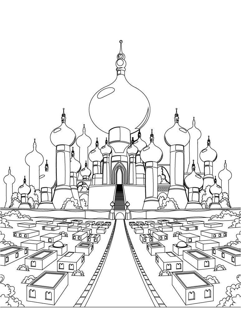 Coloriage Chateau Aladdin Ch¢teau Aladdin Film Disney Classique Jasmine Artherapie
