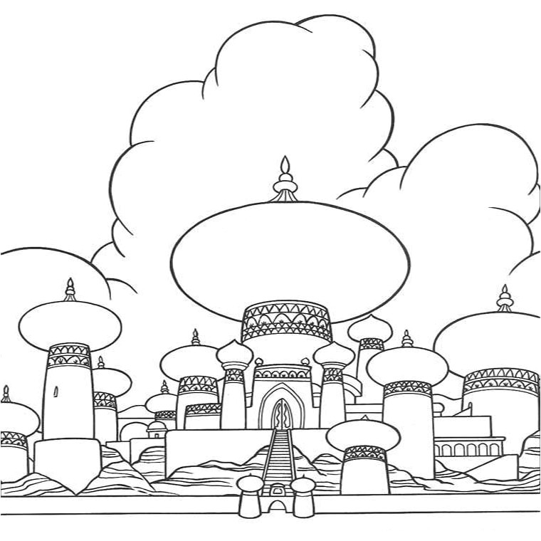 Coloriage Chateau Aladdin Dessins Gratuits   Colorier Coloriage Palais   Imprimer
