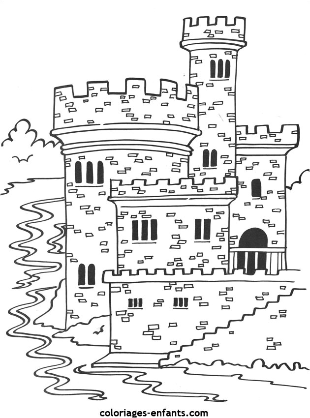 Coloriage Chateau Aladdin Un Ch¢teau fort   Colorier