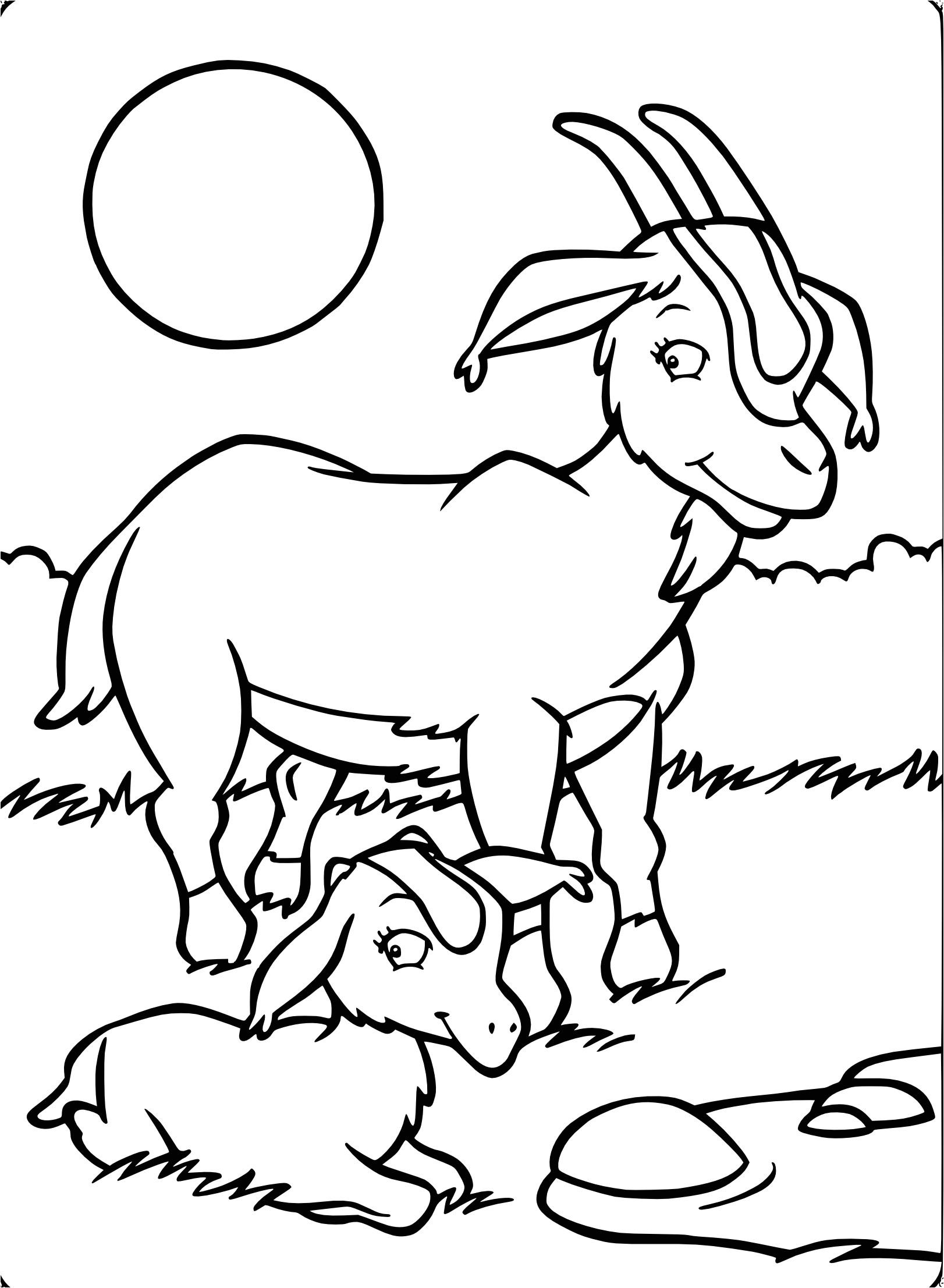Coloriage Chevre Et Chevreau Coloriage Ch¨vre Chevreau   Imprimer
