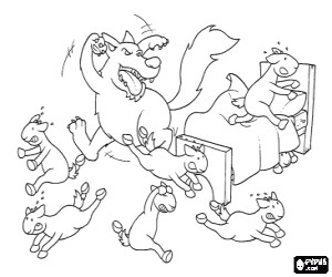 Coloriage Chevre Et Loup Coloriage Le Loup Et Les 7 Chevreaux