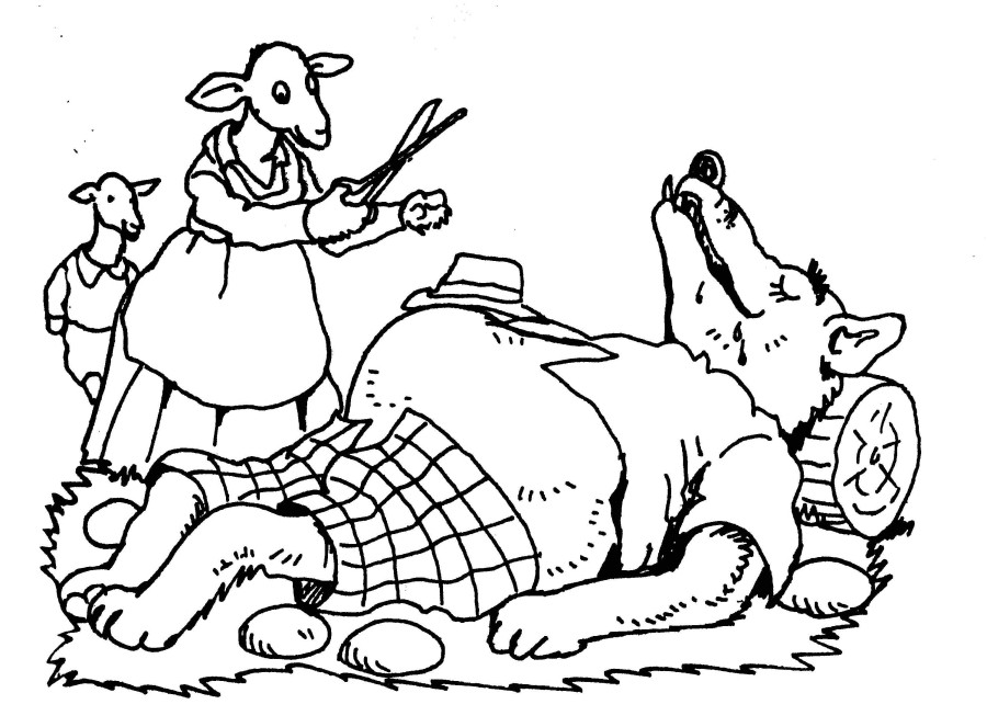 Coloriage Chevre Et Loup Coloriage Le Loup Et Les 7 Chevreaux