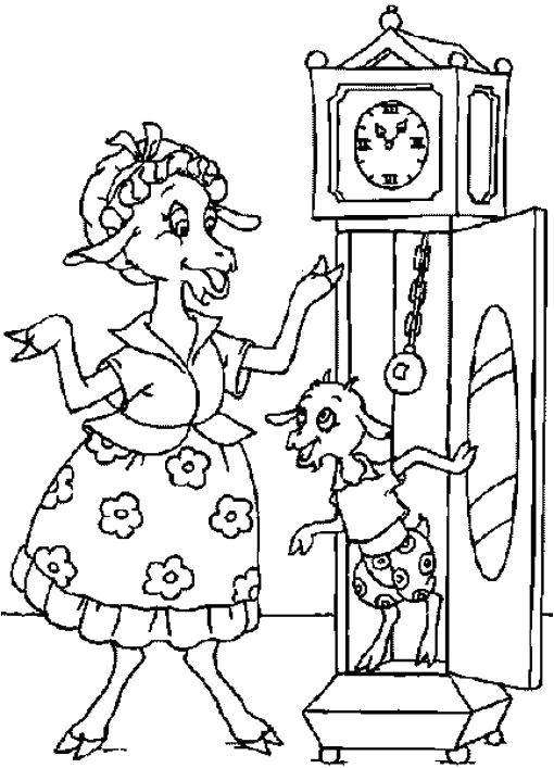 Coloriage Chevre Et Loup Geitjes Mat Conte 7 Chevreaux Loup Pinterest