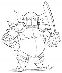 Coloriage Clash Royale Mega Chevalier P E K K A From Clash Of Clans by Robertmarzulloviantart On
