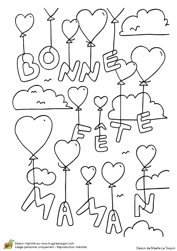 Coloriage Coeur Bonne Fete Papa Coloriage Fªte Des M¨res Des CÅurs Ballon Hugolescargot