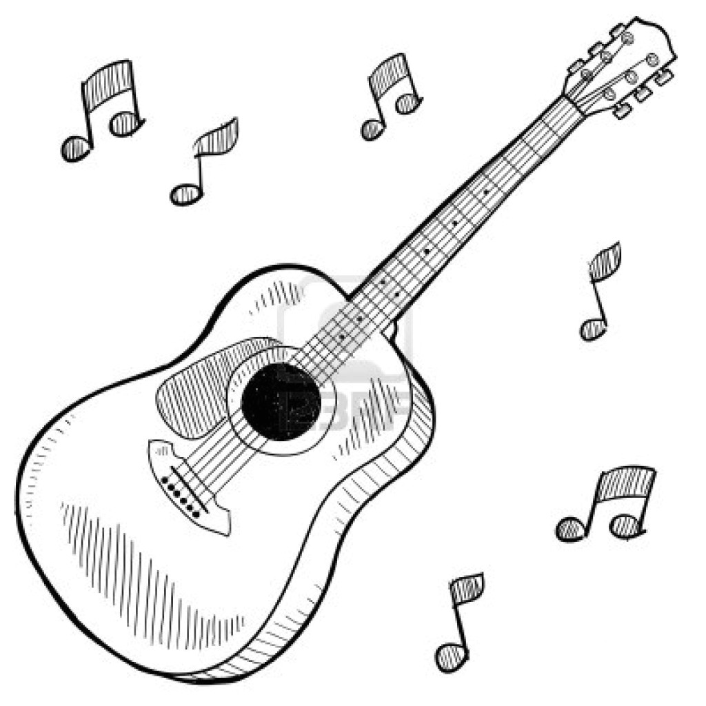 Coloriage D Instrument De Musique Gratuit Coloriage Guitariste Les Beaux Dessins De Personnages   Imprimer