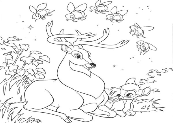 Coloriage De Biche A Imprimer Gratuit Coloriage Bambi Les Beaux Dessins De Disney   Imprimer Et Colorier