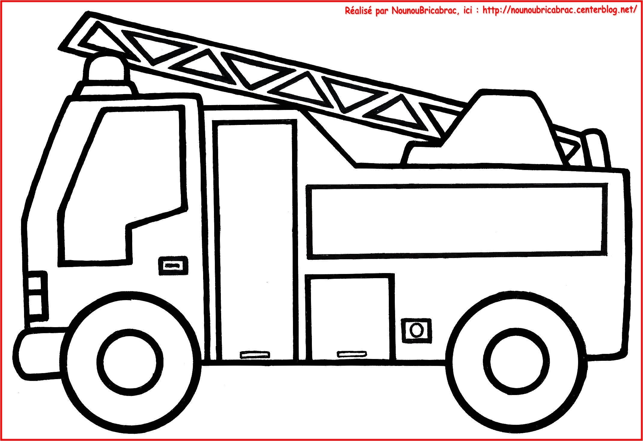 Coloriage De Camion Benne Imprimer Camion De Pompier   Colorier Coloring Pinterest
