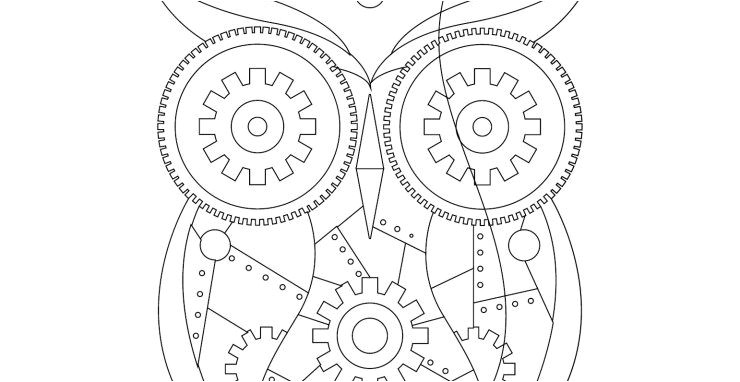 Coloriage De Chouettes Gratuit Coloriage Gratuit Hiboux Mécanique Steampunk