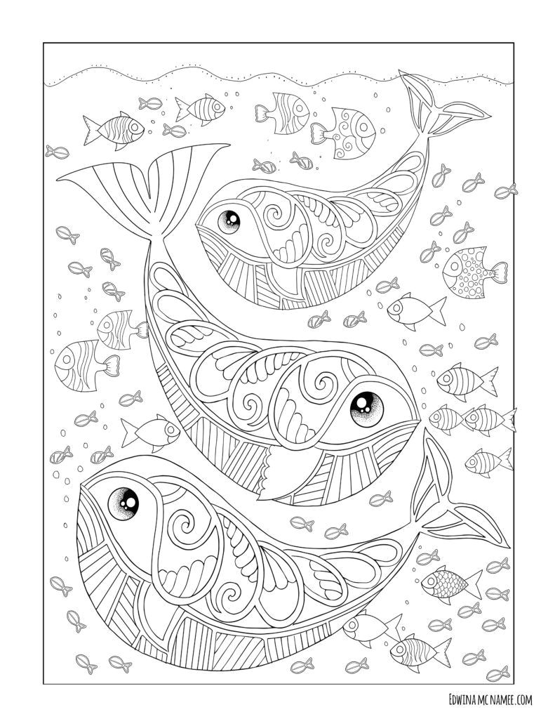 Coloriage De Chouettes Gratuit Tropical Ocean – Edwina Mc Namee Color Pages
