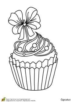Coloriage De Cupcake à Imprimer Babeczki