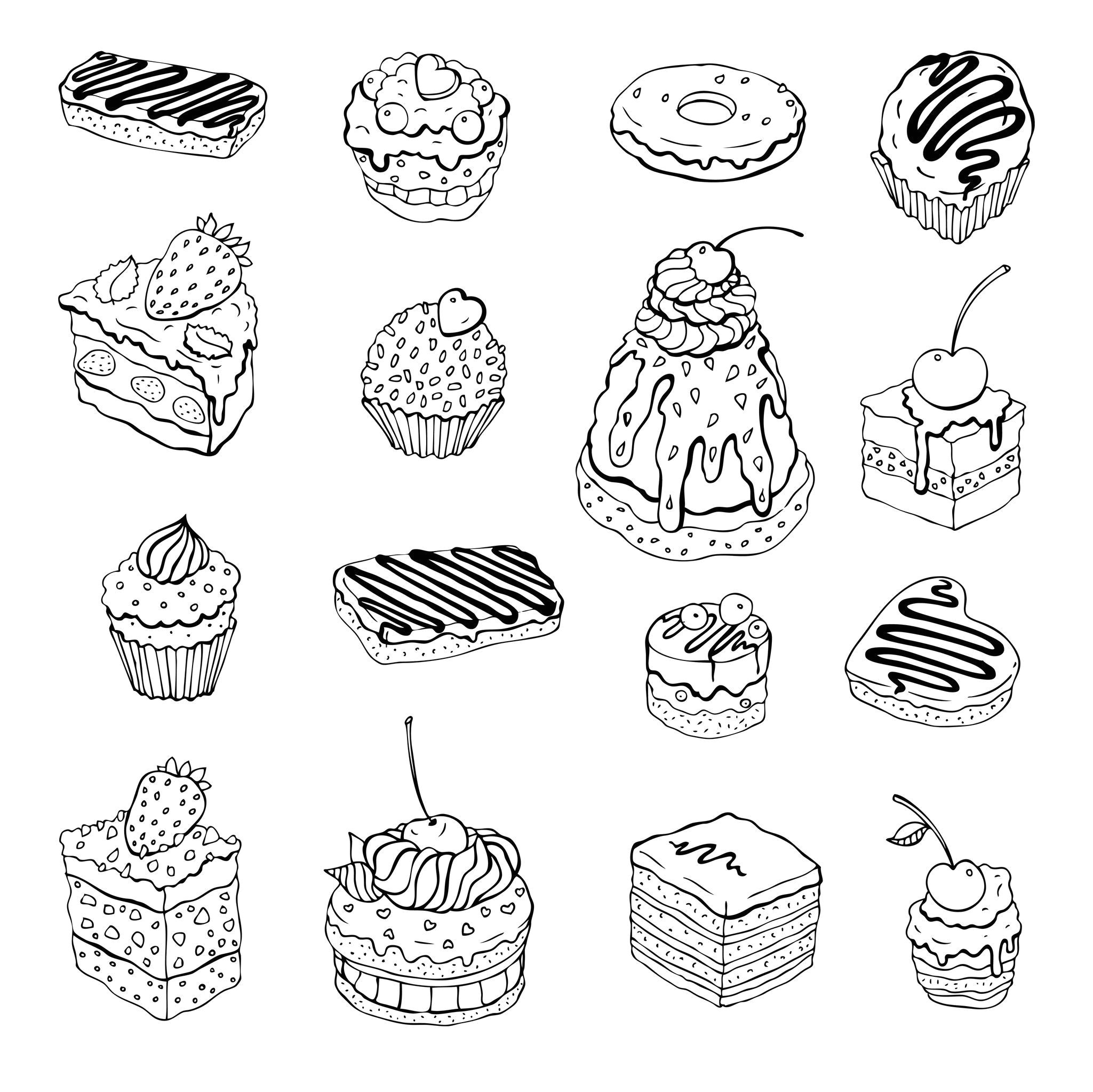 Coloriage De Cupcake Facile Coloriage Cupcake Adulte Recherche Google Doodles