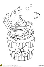 Coloriage De Cupcake Facile Coloriage Cupcake Magique Cupcakes Pinterest