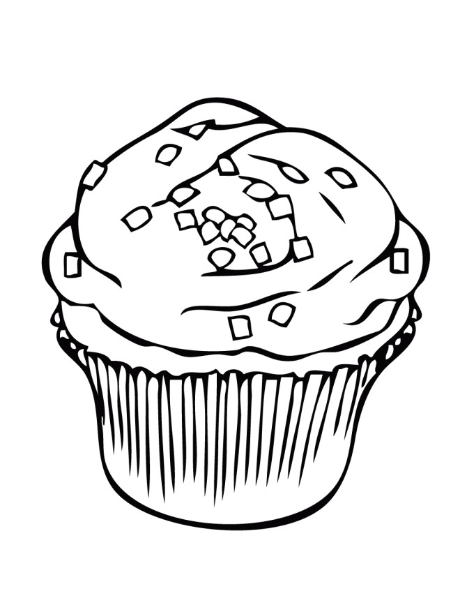 Coloriage De Cupcake Facile Cupcake Coloring Pages
