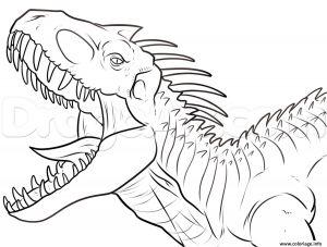 Coloriage De Jurassic Park 3 Coloriage Indominus Rex Jurassic Park Dinosaure Dessin Imprimer