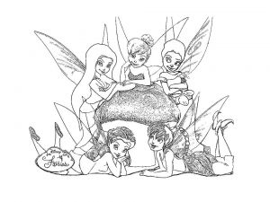 Coloriage De La Fee Clochette Et Ses Amis A Imprimer Dessins Gratuits Colorier Coloriage Fee Clochette Imprimer