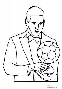 Coloriage De Messi A Imprimer Coloriage Lionel Messi Ballon D or 2016   Imprimer