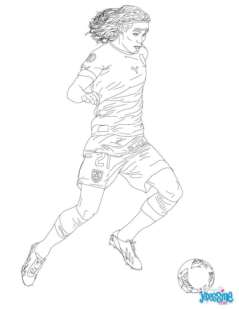 Coloriage De Messi Et Neymar Coloriage Du Joueur De Foot Edinson Cavani  Imprimer Gratuitement