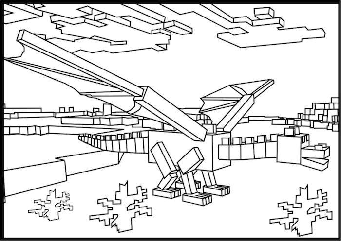 Coloriage De Minecraft à Imprimer Minecraft Ender Dragon Coloring Pages Minecraft