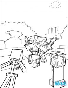 Coloriage De Minecraft Creeper Fight All the Mobs Coloring Page On Minecraft Video Game More