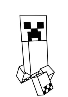 Coloriage De Minecraft Creeper Herobrine with Sword Coloring Page