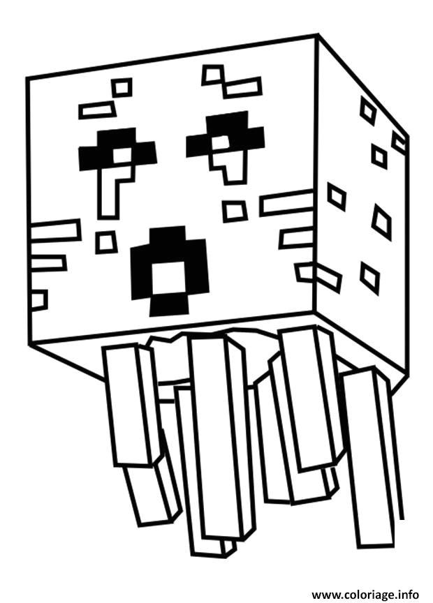 Coloriage De Minecraft En Ligne Coloriage Minecraft Ghast Dessin