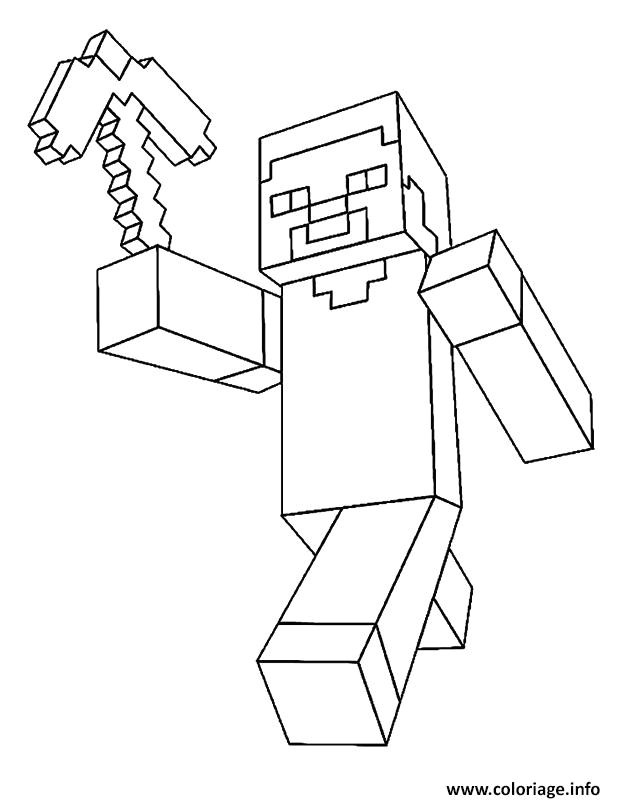Coloriage De Minecraft En Ligne Coloriage Minecraft Steve Dessin