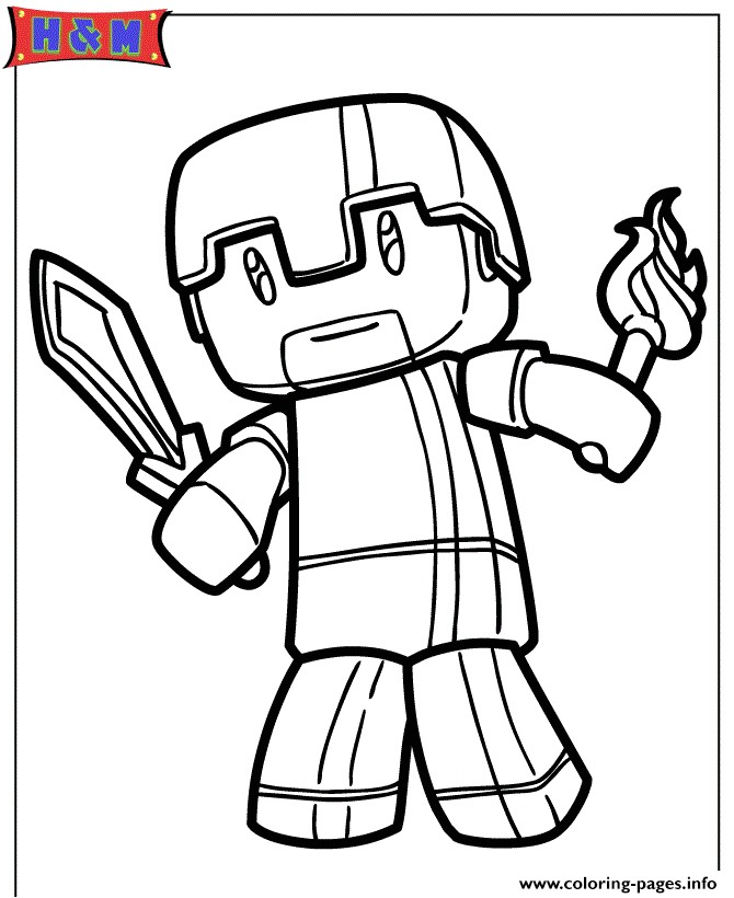 Coloriage De Minecraft Herobrine Minecraft Herobrine Coloring Pages Printable
