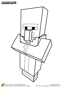 Coloriage De Minecraft Monstre Coloriage D Un Villageois Du Jeu Minecraft