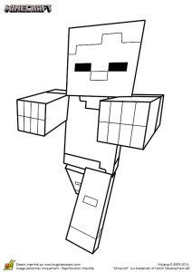 Coloriage De Minecraft Monstre Coloriage D Un Zombie Du Jeu Minecraft