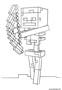 Coloriage De Minecraft Monstre Coloriage Minecraft Skeleton with Bow Jecolorie