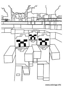 Coloriage De Minecraft Zombie Coloriage Minecraft Une Horde De Zombies Jecolorie