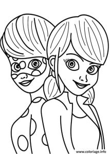 Coloriage De Miraculous En Ligne Coloriage Portrait Ladybug Avec Marinette De Miraculous Ladybug Dessin