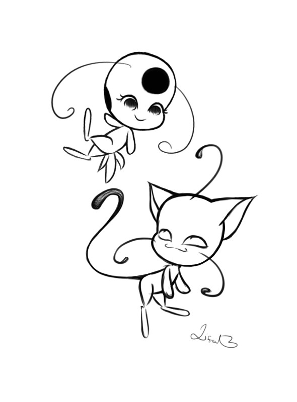 Coloriage De Miraculous Ladybug Et Chat Noir Sweet Childhood Dreams Thinking to Color This One Later C