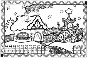 Coloriage De Noel Pour Adulte Gratuit Dessin A Imprimer De Noel Maison Design Apsip