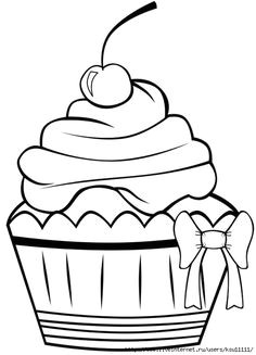 Coloriage De Petit Cupcake Un Cupcake Plein De Cr¨me Avec Une Grosse Cerise Posée Dessus  