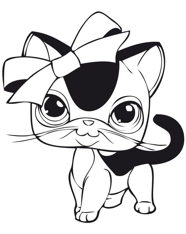 Coloriage De Petshop Chat Coloriage De Petshop Dessin Coloriage De Petit Chat Petshop   Colorier
