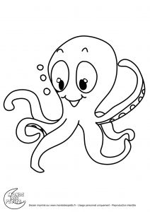Coloriage De Pieuvre Gratuit Monde Des Petits Coloriages Imprimer