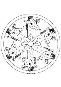 Coloriage De Rosace A Imprimer Gratuit Coloriage Mandala Girafe Sur Hugolescargot