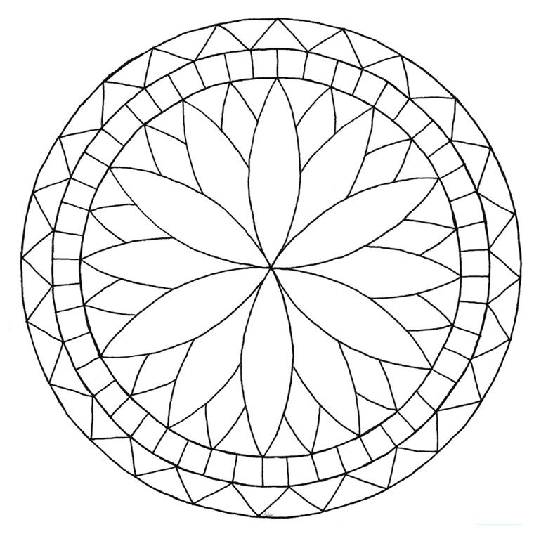 Coloriage De Triple Rosace Coloriage De Rosace Maison Design Apsip